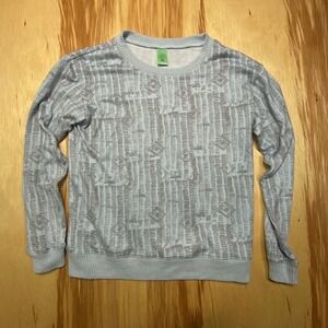 Honeydew Women's Small Gray Patterned Crewneck Sweatshirt